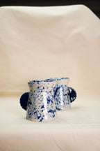 Dzbanki do kawy ceramiczne w kobaltowe ciapki.