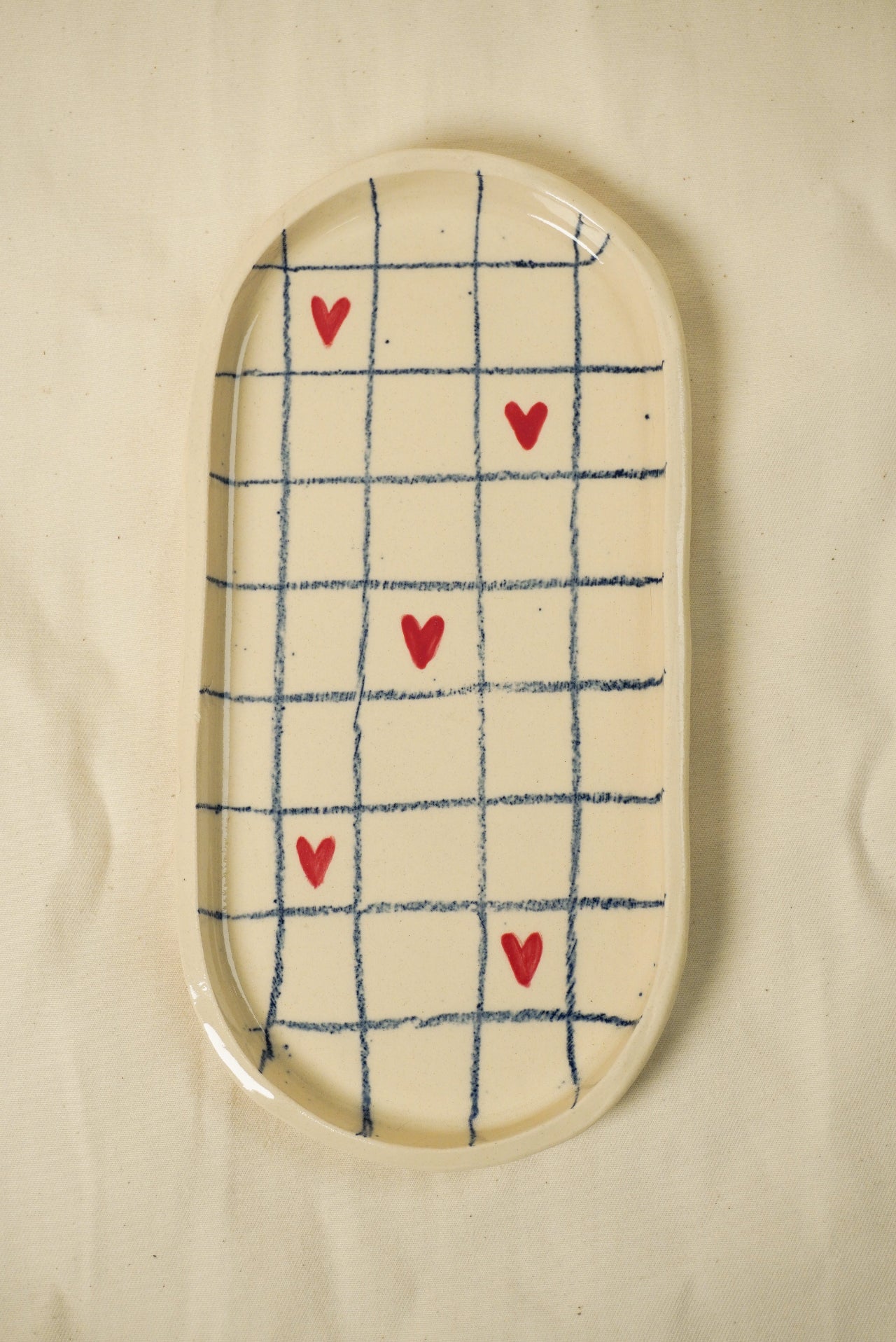 Ceramiczny talerz podłużny AMORE