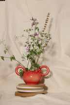 Wazon czerwony chytra z uszami