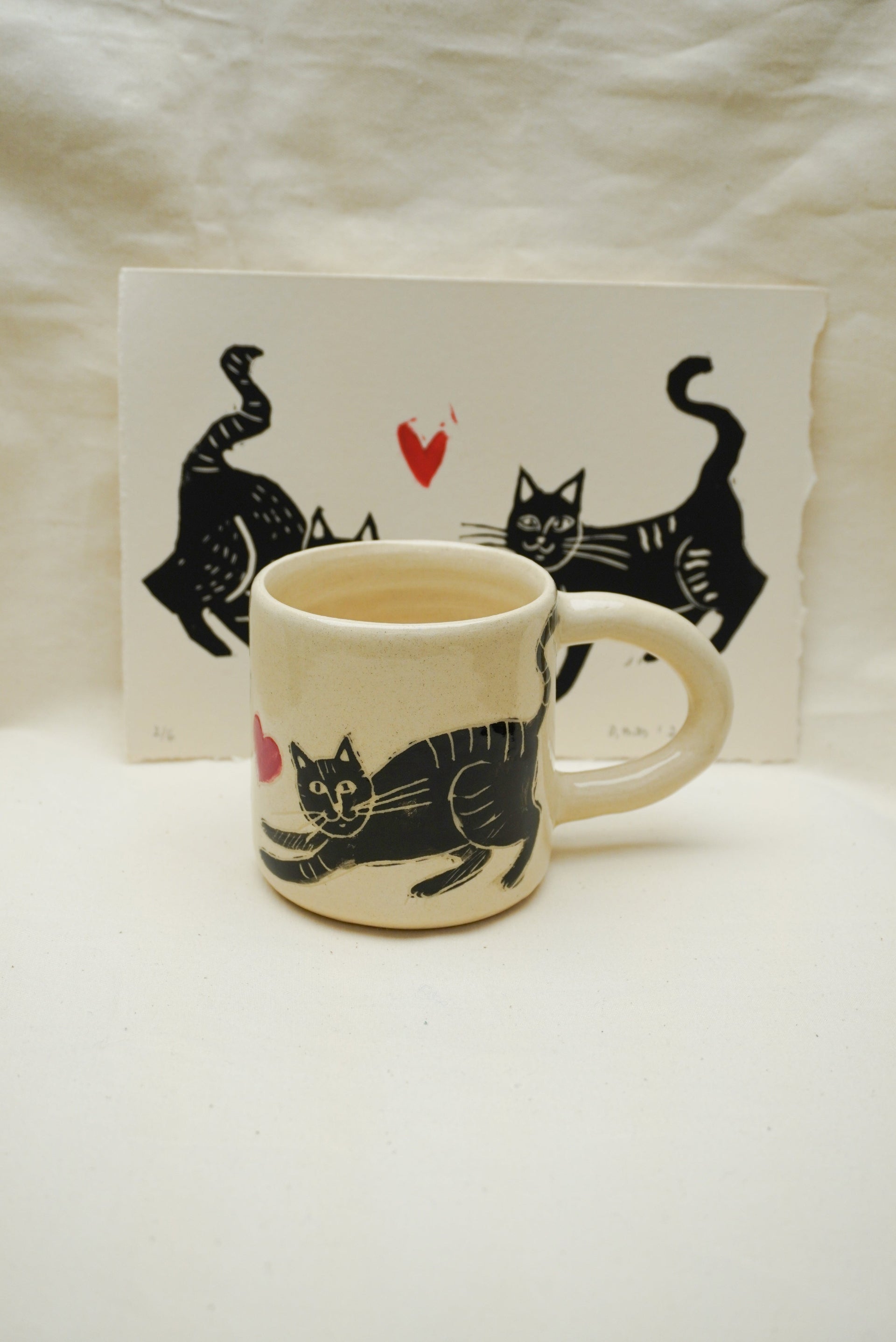 Zestaw kartka i kubek z kotami